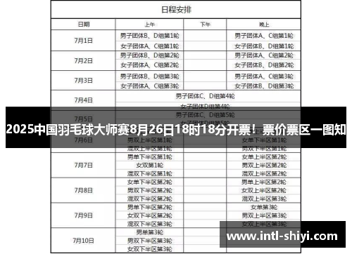 2025中国羽毛球大师赛8月26日18时18分开票！票价票区一图知